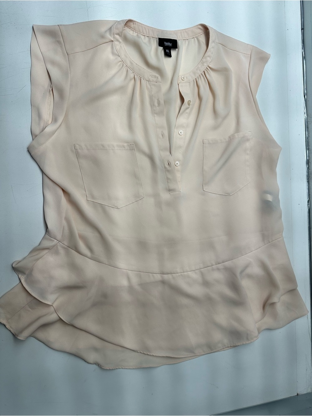 Mossimo Supply Co. Sleeveless Peplum Blouse - Peach